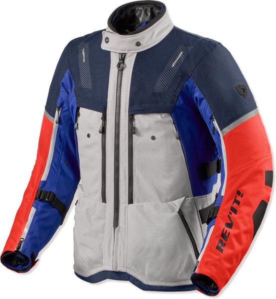 REV'IT! Sand 5 H2O Textiljacke Wasserdicht Silber / Blau