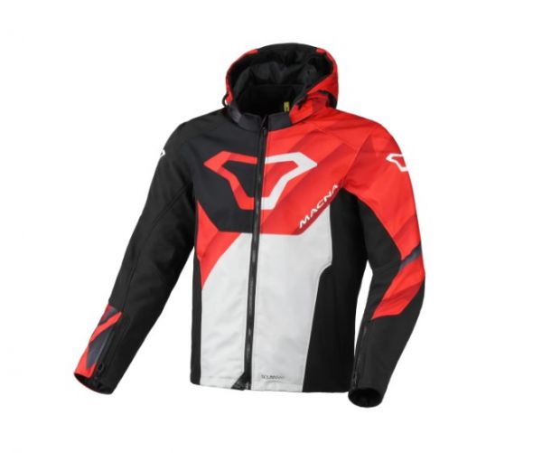 Macna Atracor winddichte Softshell-Jacke Schwarz / Rot