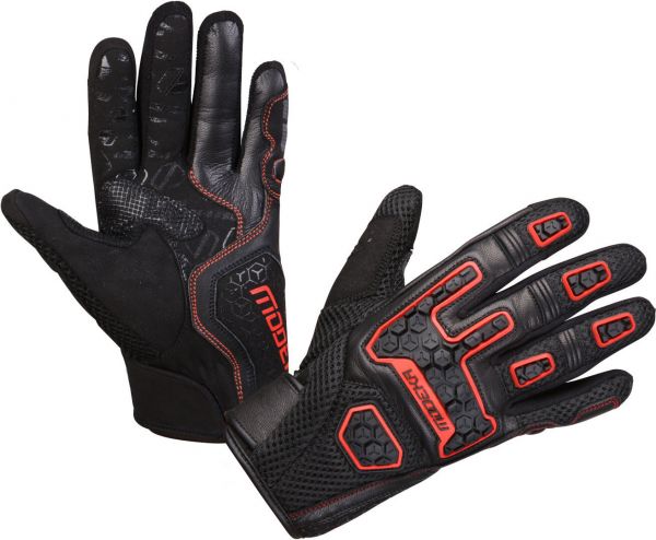 Modeka Dracon Handschuhe Schwarz / Rot