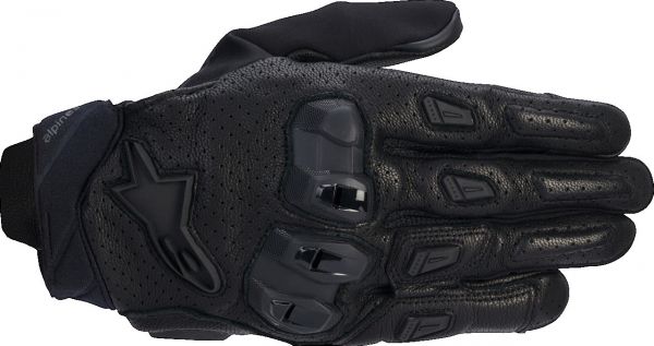 Alpinestars SP X 7 perforierte Motorrad Handschuhe Schwarz / Schwarz