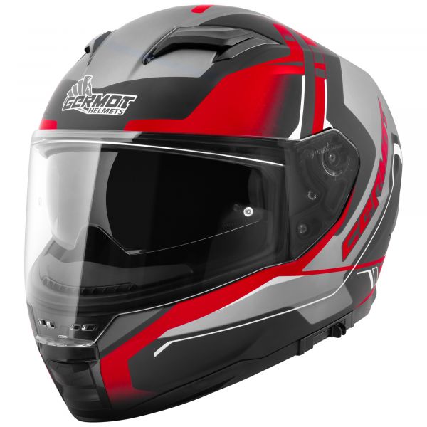 Germot GM 350 Integralhelm Schwarz / Rot