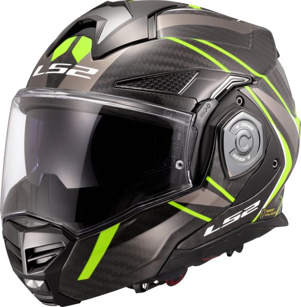 LS2 FF901 Advant X Carbon Klapphelm Future II HV-Yellow - ECE 22-06