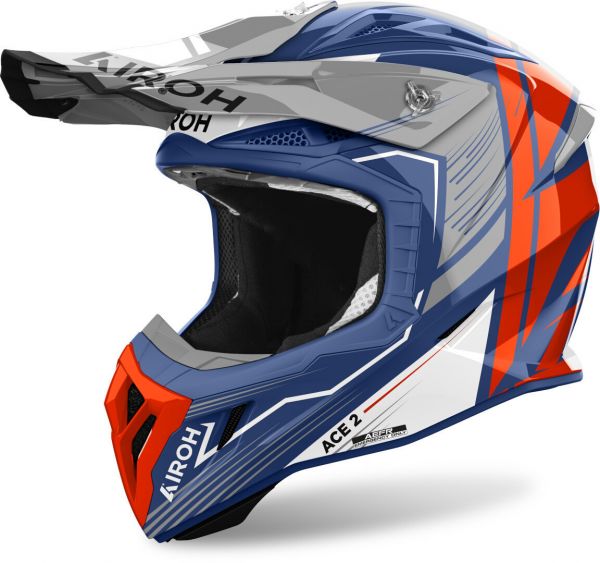 Airoh Aviator Ace 2 Crosshelm Engine Blau / Orange