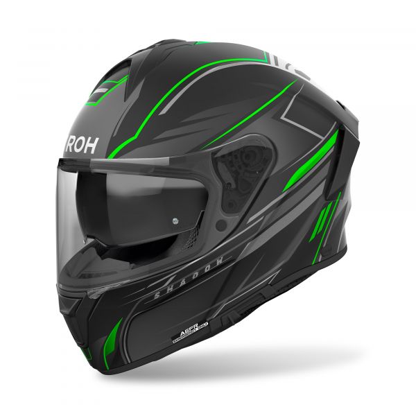 Airoh Spark 2 Shadow Integralhelm Mattschwarz / Grau / Grün