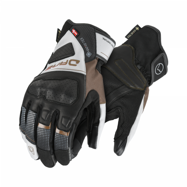 Dane Eskil Gore-Tex Grip Motorradhandschuh Grau / Braun