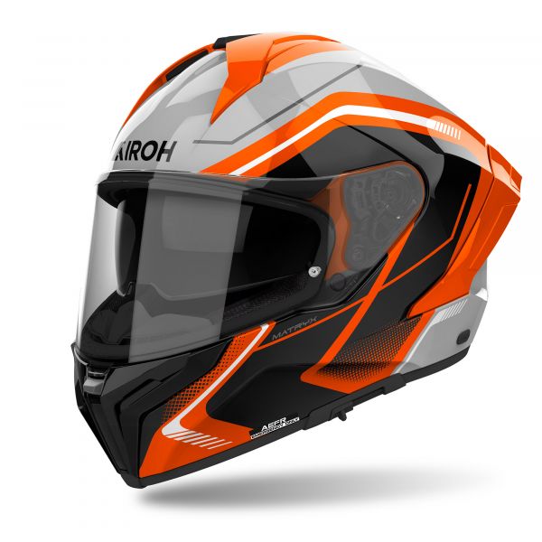 Airoh Matryx Wide Integralhelm Grau / Schwarz / Orange / Weiß