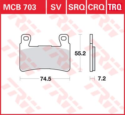 Lucas TRW Scheibenbremsbelag MCB703TRQ