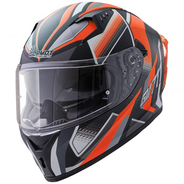 Germot GM 711 Integralhelm Schwarz / Orange