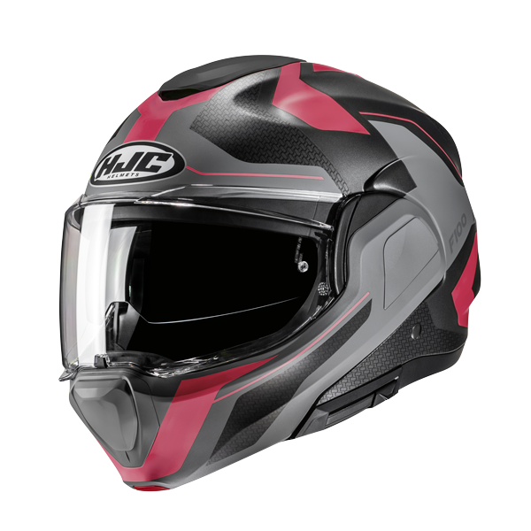HJC F100 Klapphelm Bios MC8SF Mattschwarz / Grau / Pink