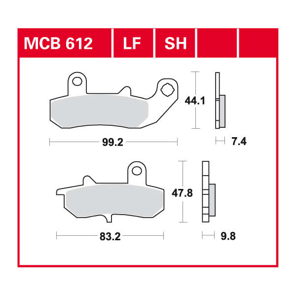Lucas Scheibenbremsbelag MCB612