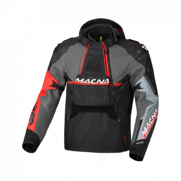 Macna Bravic Textiljacke Schwarz / Grau / Rot