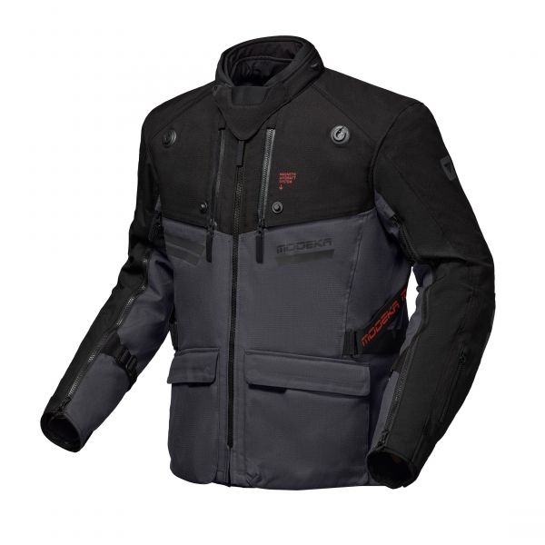Modeka Atlaz Adventurejacke Dunkelgrau / Schwarz