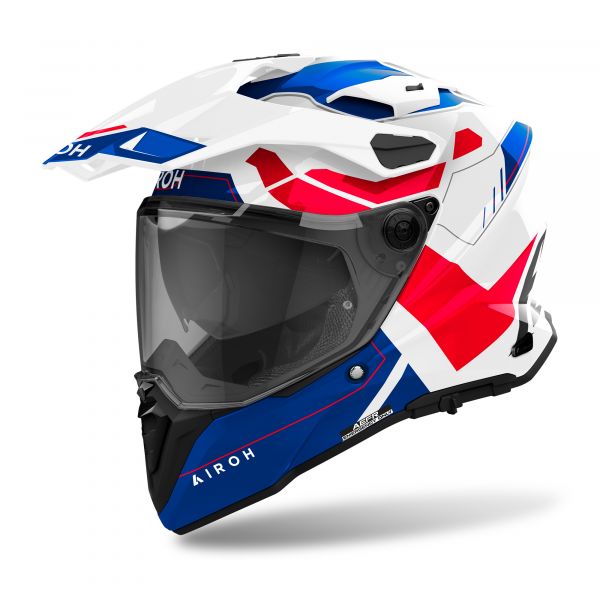 Airoh Commander 2 Reveal Adventurehelm Weiß / Blau / RotAiroh Commander 2 Reveal Adventurehelm Weiß / Blau / Rot
