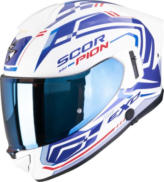 Scorpion Exo-530 Air Slope Integralhelm Weiß Blau Rot