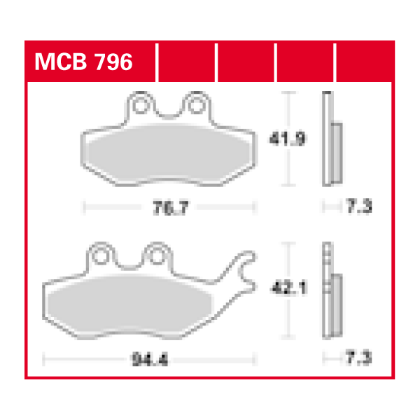 Lucas Scheibenbremsbelag MCB796