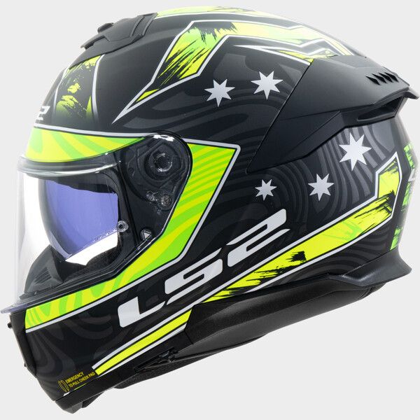 LS2 FF808 Stream II Integralhelm Galdam Schwarz / Neongelb - ECE 22-06