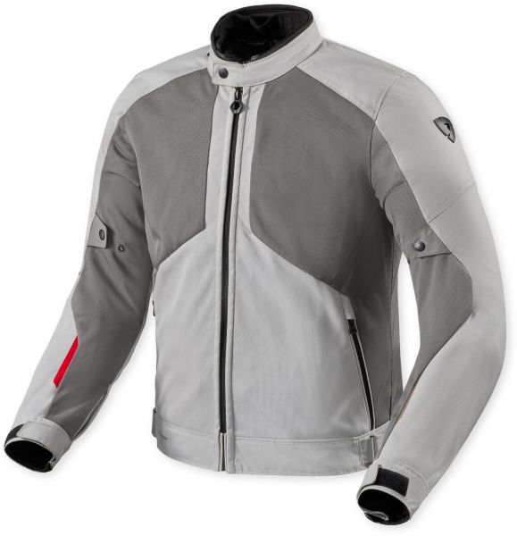 REV'IT! Torque 3 H2O wasserdichte Textiljacke Hellgrau / Rot