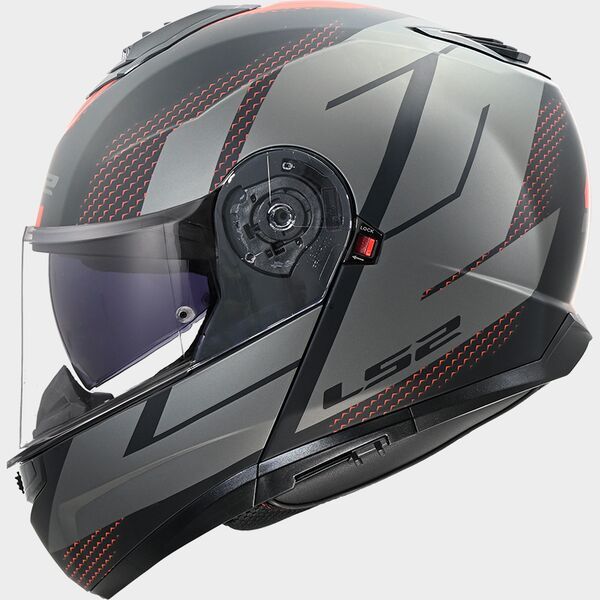 LS2 FF908 Strobe II Klapphelm Code Matt Schwarz / Grau - ECE 22-06