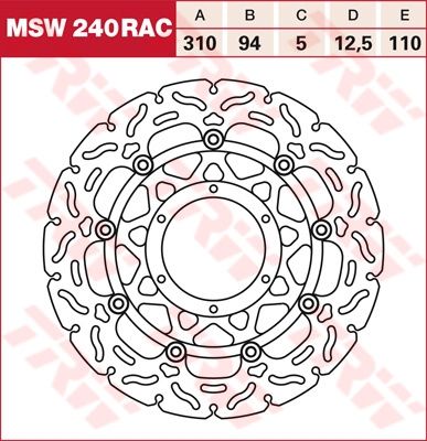 Lucas RACING Bremsscheibe schwimmend MSW240RAC