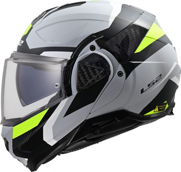 LS2 FF910 Advant II Klapphelm Triple Matt Grau / H-V Gelb - ECE 22-06