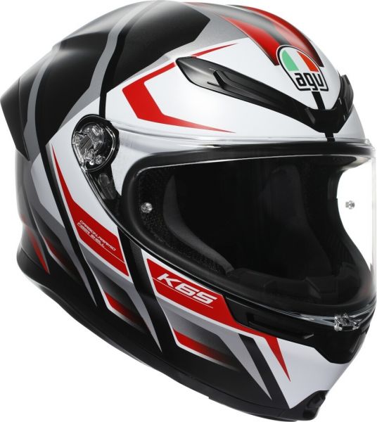 AGV K6 S Karve Integralhelm Mattschwarz / Weiß / Rot