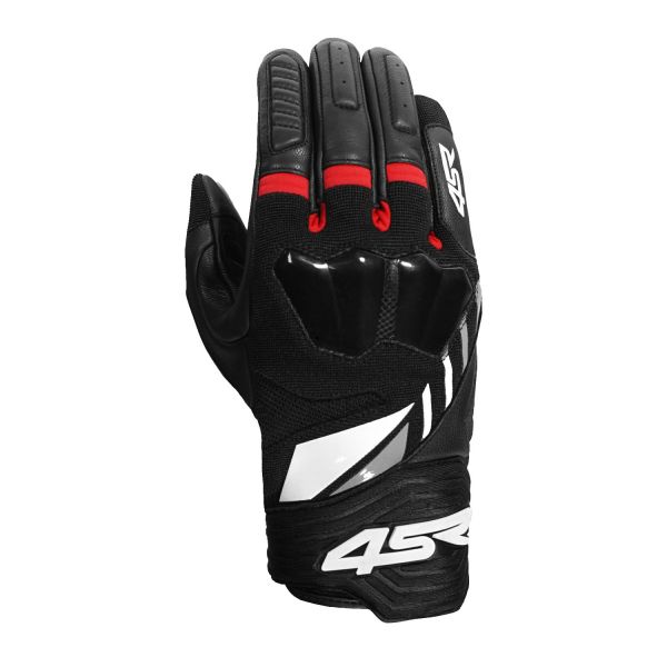 4SR Stunt Red Motorradhandschuhe Schwarz / Rot / Weiß