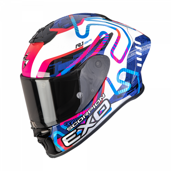 Scorpion Exo-R1 Evo II Air Integralhelm Cornering Weiß / Rosa