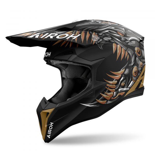 Airoh Wraaap Cyborg Crosshelm Mattschwarz / Grau / Bronze