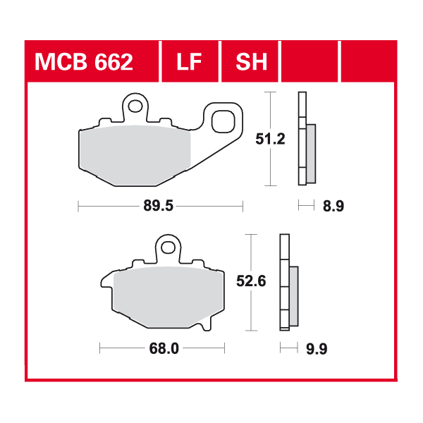 Lucas Scheibenbremsbelag MCB662