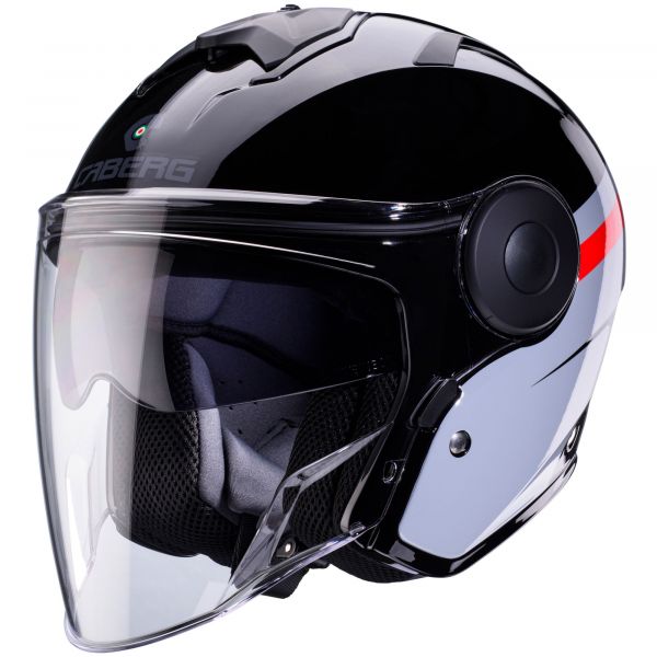 Caberg Soho Zephir Jethelm Schwarz / Grau / Rot