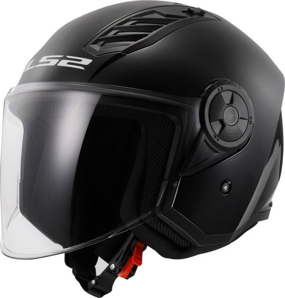 LS2 OF616 Airflow II Jethelm Solid Glanz Schwarz