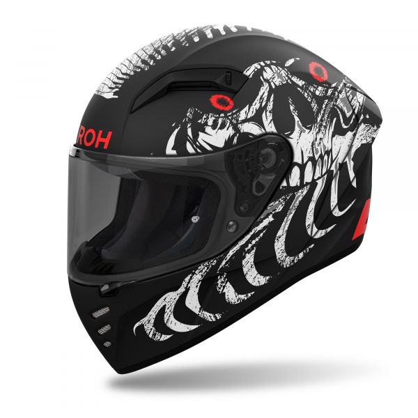 Airoh Connor Myth Integralhelm Mattschwarz / Weiß / Rot
