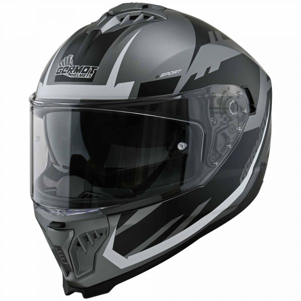 Germot GM 811 Integralhelm Mattschwarz / Silber / Weiß