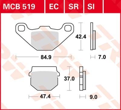 Lucas Scheibenbremsbeläge MCB519EC