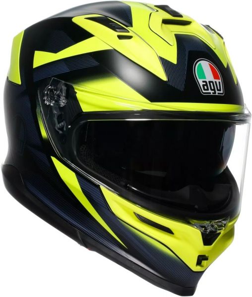 AGV K7 Glimpse Integralhelm Mattschwarz / Fluogelb