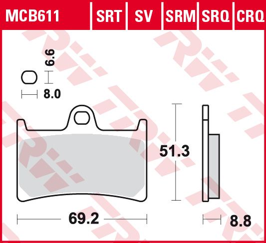 Lucas Scheibenbremsbelag MCB611CRQ