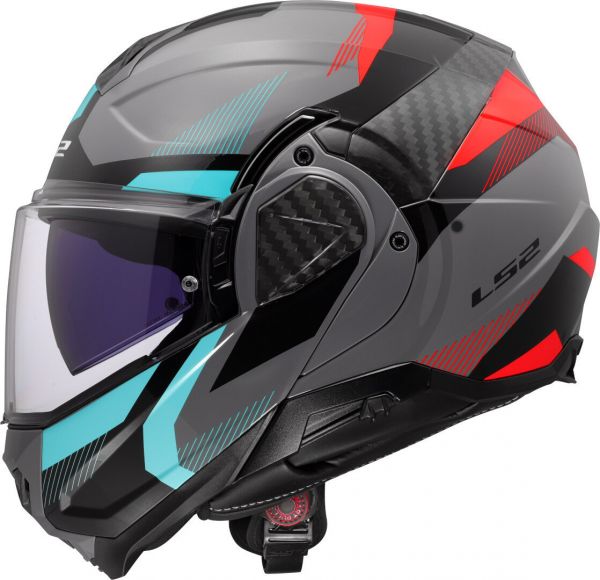 LS2 FF910 Advant II Klapphelm Triple Nardo Grau / Blau / Rot - ECE 22-06