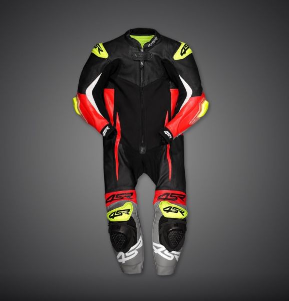 4SR Racing Minimoto Kinder-Lederkombi Schwarz / Rot