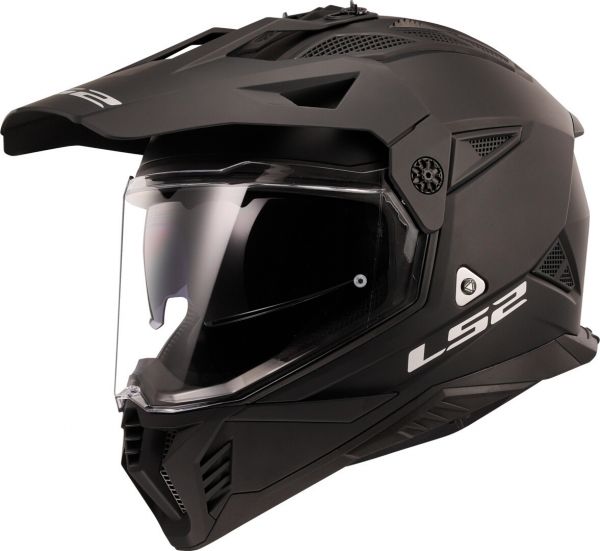 LS2 MX702 Pioneer II Adventurehelm Solid Matt Schwarz - ECE 22-06