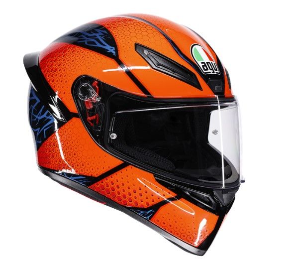 AGV K1 S Integralhelm Speedarmor Schwarz / Orange / Blau