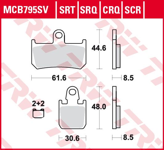 Lucas Scheibenbremsbeläge MCB795SCR