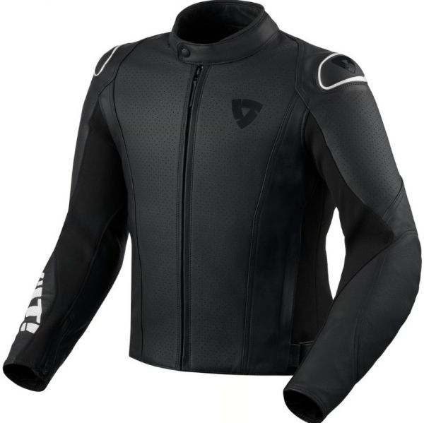REV'IT! Quadratic Lederjacke Schwarz / Weiß