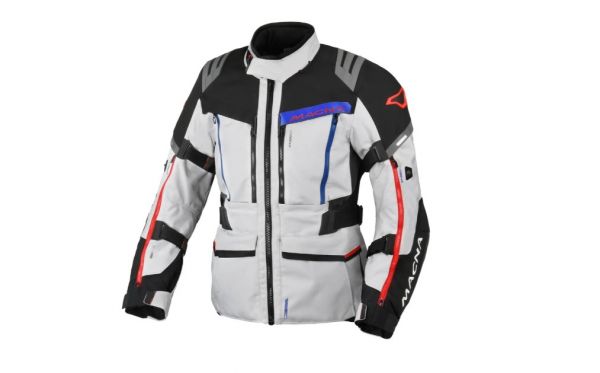 Macna Chieftane funktionale Motorradjacke Weiß / Rot