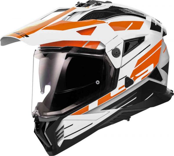 LS2 MX702 Pioneer II Adventurehelm Namib Weiß / Orange - ECE 22-06