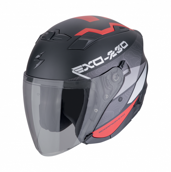Scorpion Exo-230 Band Mattschwarz / Rot / Silber (ECE 22-06)
