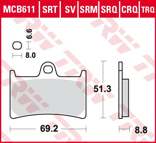 Lucas TRW Scheibenbremsbelag MCB611TRQ