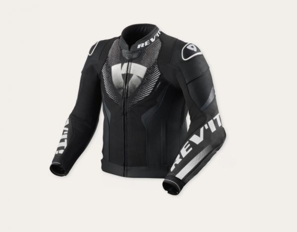REV'IT! Hyperspeed 3 Air sportliche Lederjacke Schwarz / Weiß