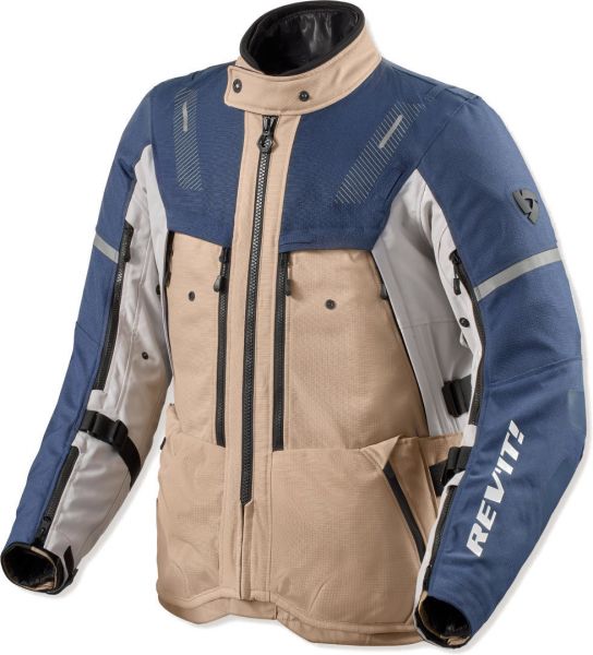 REV'IT! Sand 5 H2O Textiljacke Wasserdicht Sand / Blau