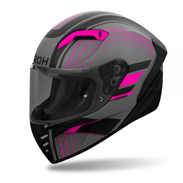 Airoh Connor Archieve Integralhelm Mattgrau / Schwarz / Pink