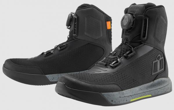 Icon Overlord belüftete CE Motorradstiefel Schwarz